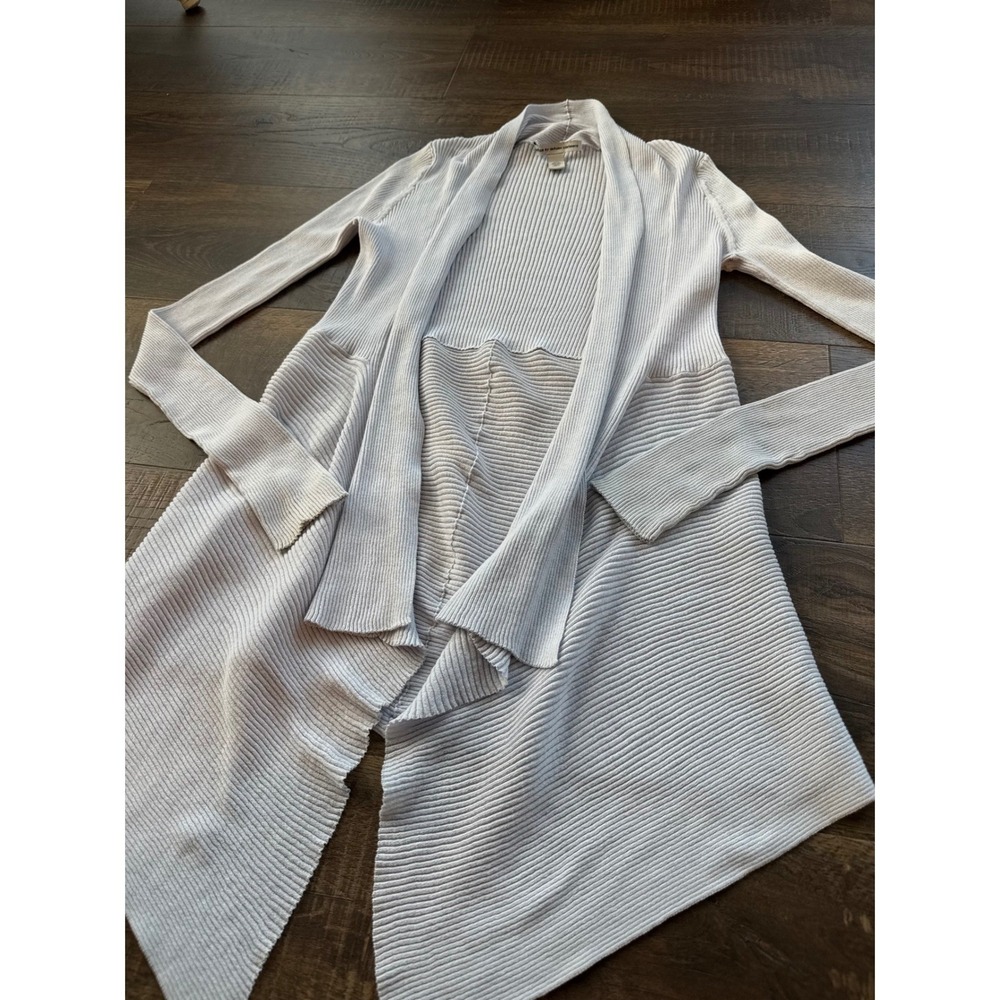Autumn Cashmere Italian Cotton Ribbed Duster Cardigan Light Blue XS